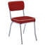 2 chaises de salle à manger rembourrées rouges 2 pièces - Structure de chaise améliorée, rembourrage en mousse, côté contemporain de 2 sièges décoratifs, surface