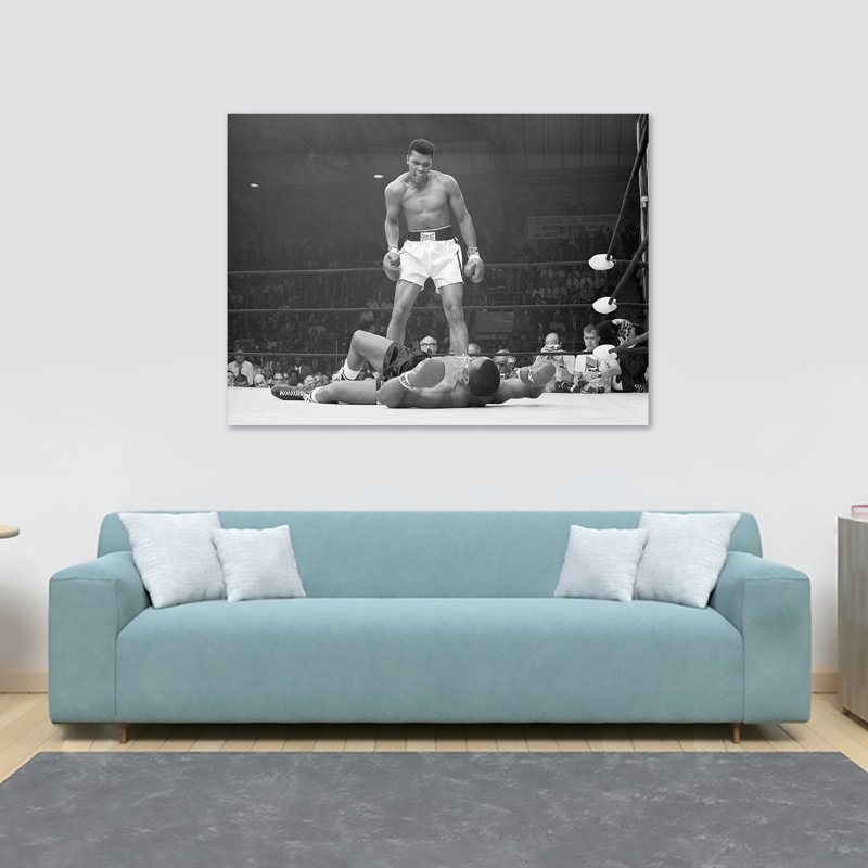 Muhammad Ali Vs Sonny Liston Famous Knockout - Wrapped Canvas Print, 20.5cm H x 30.5cm W x 3.8cm D