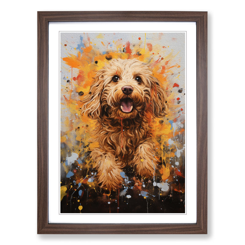 Single Picture Frame Print on Wood, 64cm H x 46cm W, Walnut Framed