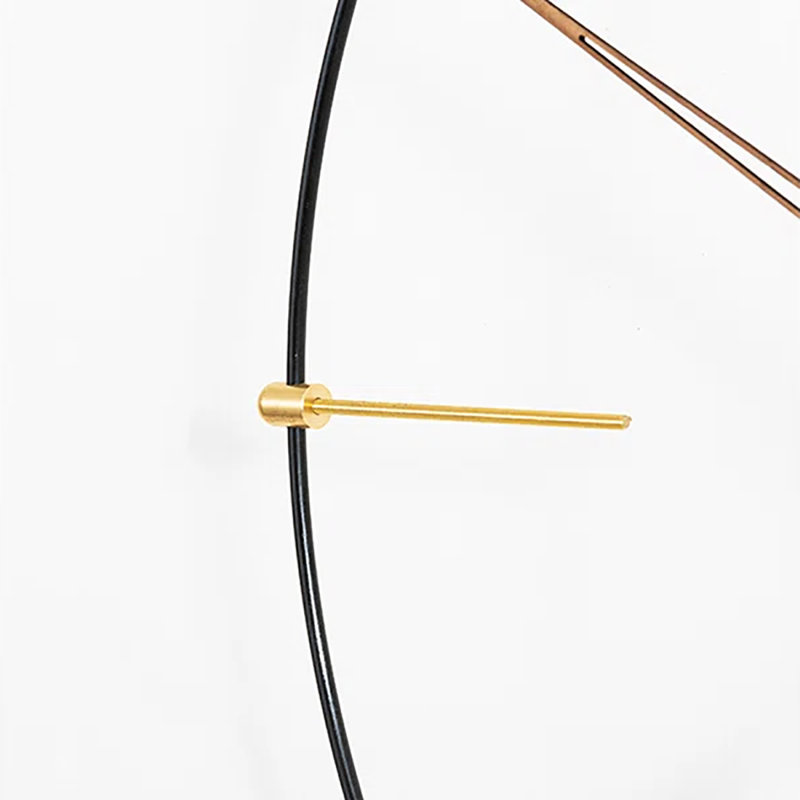 Creative modern minimalist walnut large hand silent wall clock, Brown, Large
