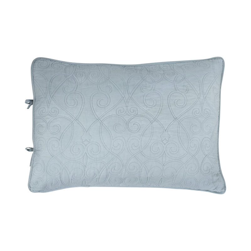 Laura Ashley Felicity Cotton Reversible Quilt Set, King Quilt + 2 King Shams, Blue