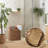 2-Section Oval Laundry Hamper Basket w/ Lids and Liner Bags - Cinnamon Hyacinth-1309359042