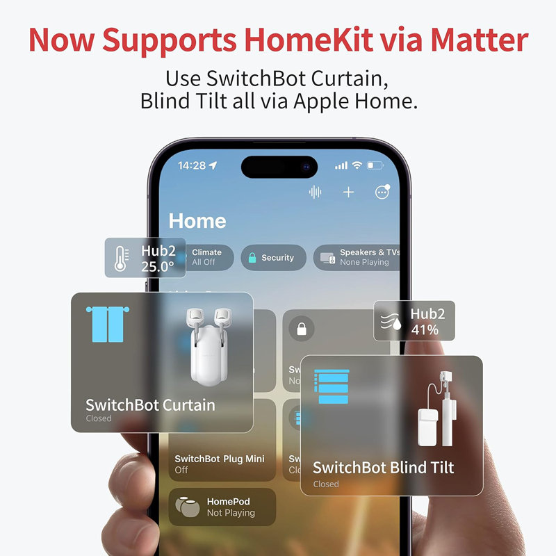 Switchbot Hub 2 (2e génération), fonctionne comme un thermomètre hygromètre Wi-Fi, télécommande infrarouge, télécommande intelligente et capteur de lumière, liaison entre Switchbot et Wi-Fi (prise en charge de 2,4 Ghz), compatible avec Alexa et l'assistant Google