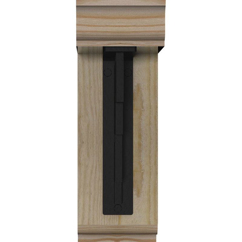 Support de fer simple 4 "Eris, H 12 po x P 9 1/2 po, Sapin Douglas de l 4 po x T 2 po (sciage brut)