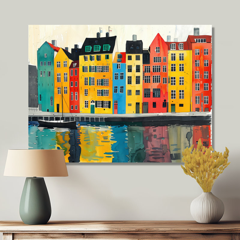 Breaux - Copenhagen Wall Art Living Room, Toile tendue, H 12 po x l 20 po
