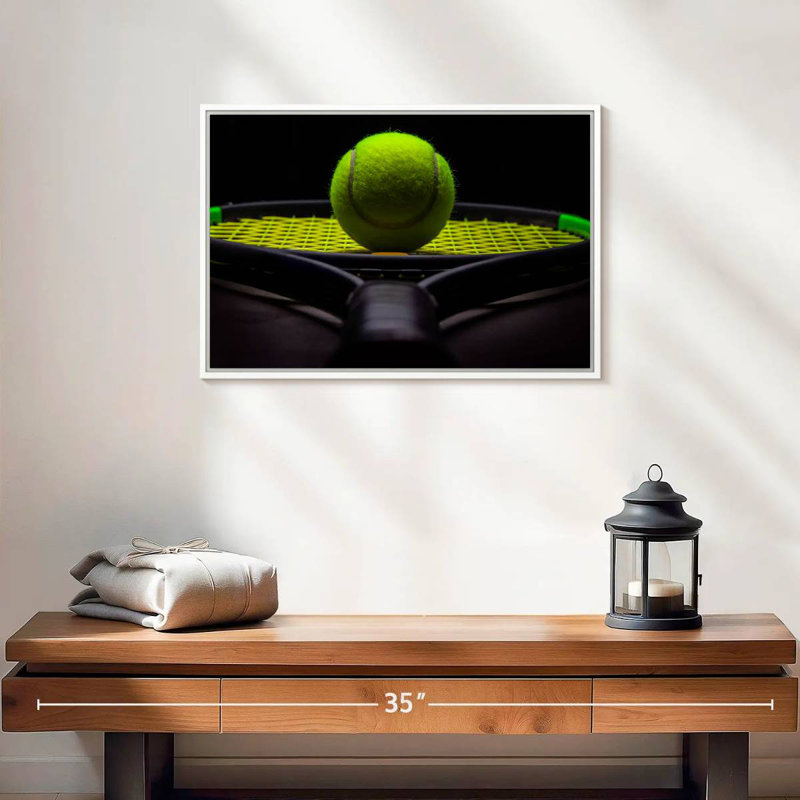 Tennis moderne, 19 po x 13 po, Cadre flottant blanc
