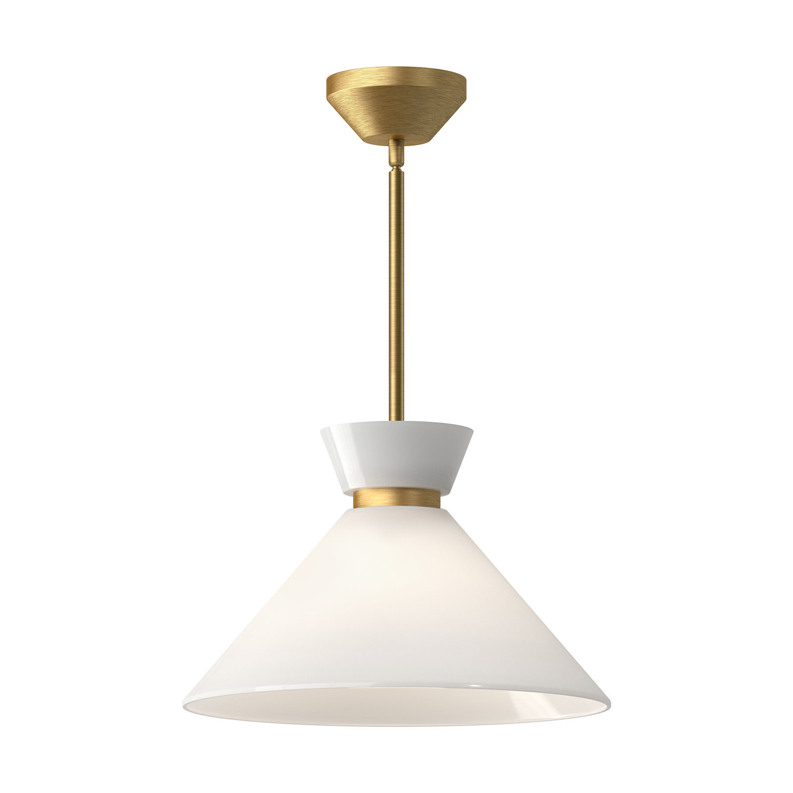 Rafaella Single Light Glass Pendant, Brushed Gold, 9" H x 14.125" W x 14.125" D