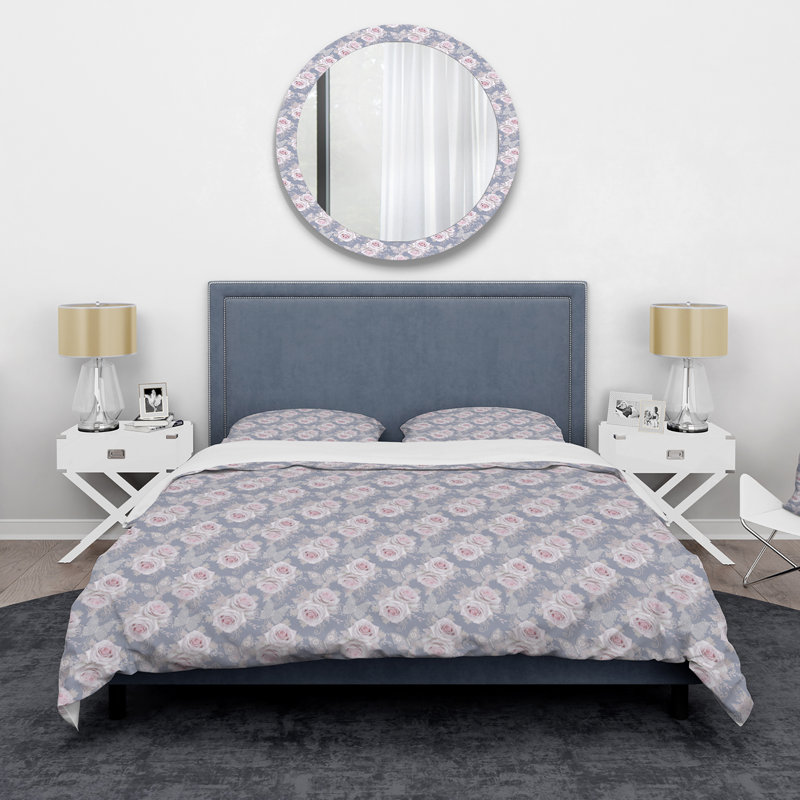 Pink Vintages Roses I - Ensemble de housse de couette traditionnel - Microfibre de polyester