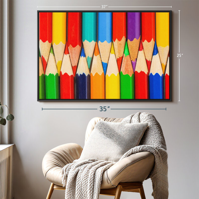 Crayons de couleur pour impression sur toile, H 25 po x l 37 po