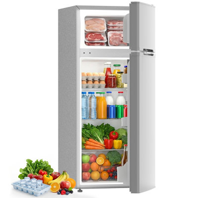 Compact 4.5 Cu.ft. Double-Door Mini Fridge With Separate Freezer – Adjustable & Removable Shelves, For Apartment/Dorm/Office