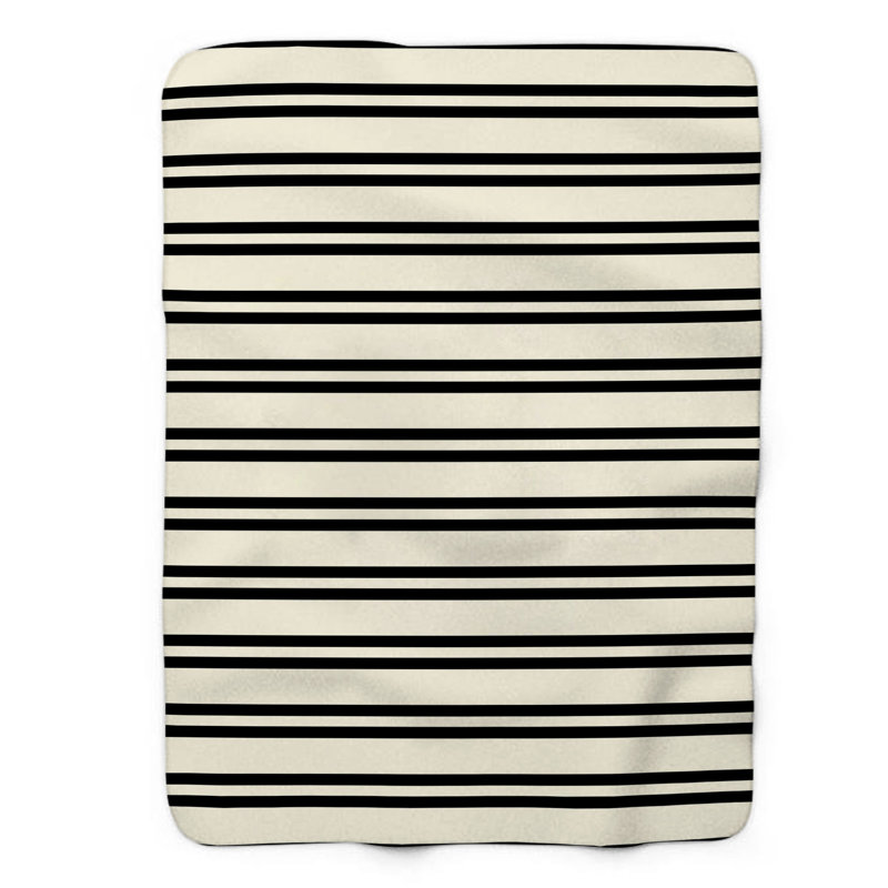 Rayures neutres - couverture Sherpa 1 pièce de qualité supérieure 0125, L 50 po x L 60 po