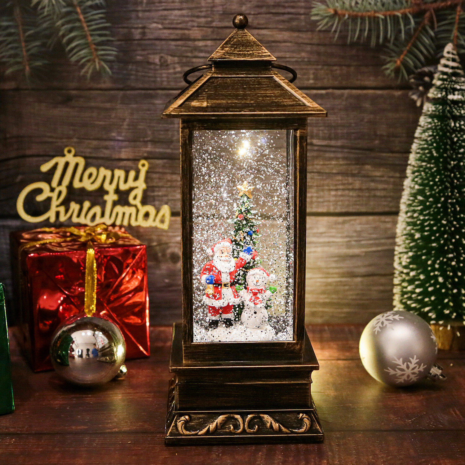 Christmas Decorations Mini Lantern Christmas Lanterns Decorative Christmas  Tree Home Decoration Lamp Simulated Small Lantern Flame Christmas