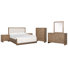 Hien California King Upholstered Panel Bed 2 Nightstands Drawer Dresser With Portrait Mirror And Drawer Chest