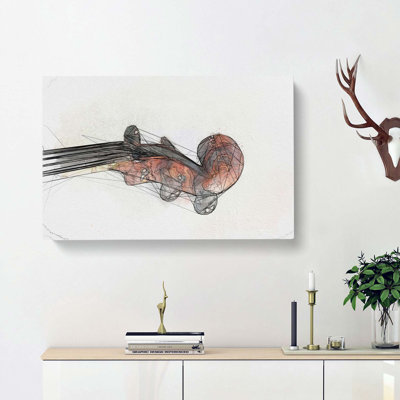 The Scroll Of A Violin In Abstract - Wrapped Canvas Print