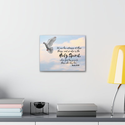 Saint-Esprit, art mural chrétien, verset de la Bible prêt à accrocher