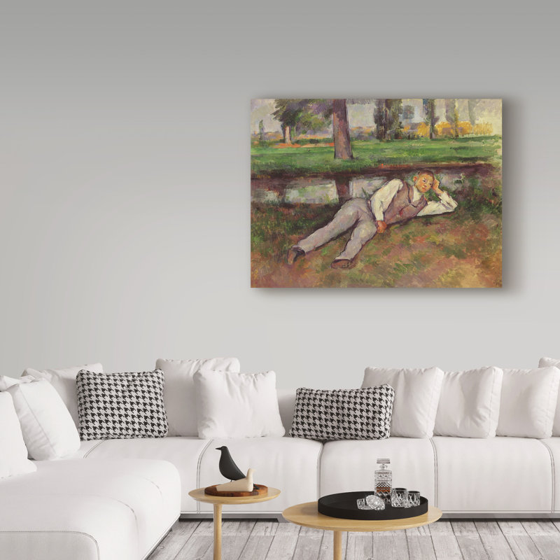 « garçon reposant » par l’huile, reproduction d’art sur toile tendue Paul Cezanne, H 18 po x l 24 po x P 2 po
