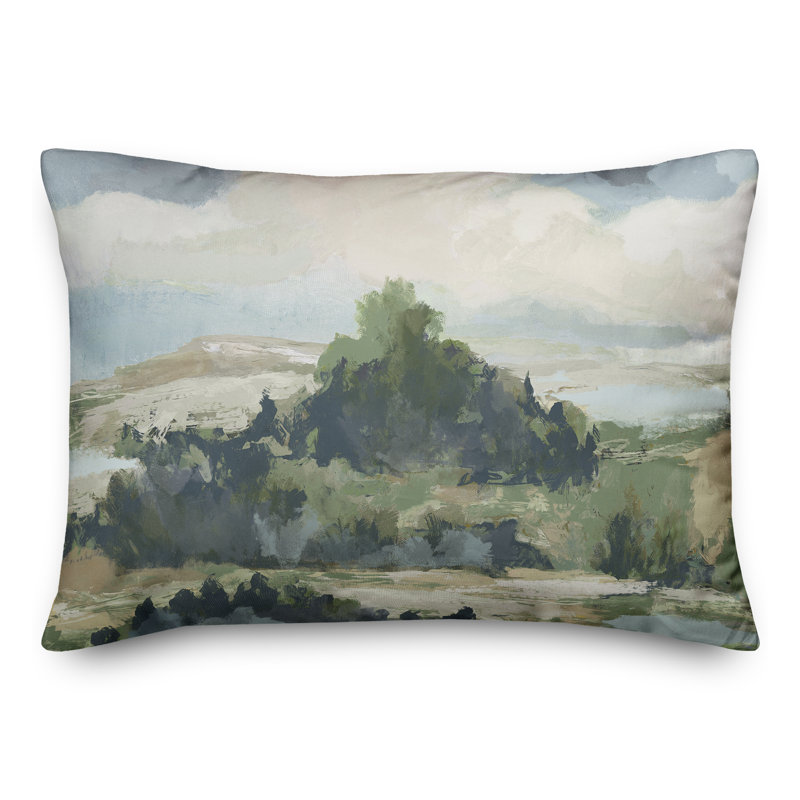 Coussin intérieur / extérieur bleu marine Choppy Landscape