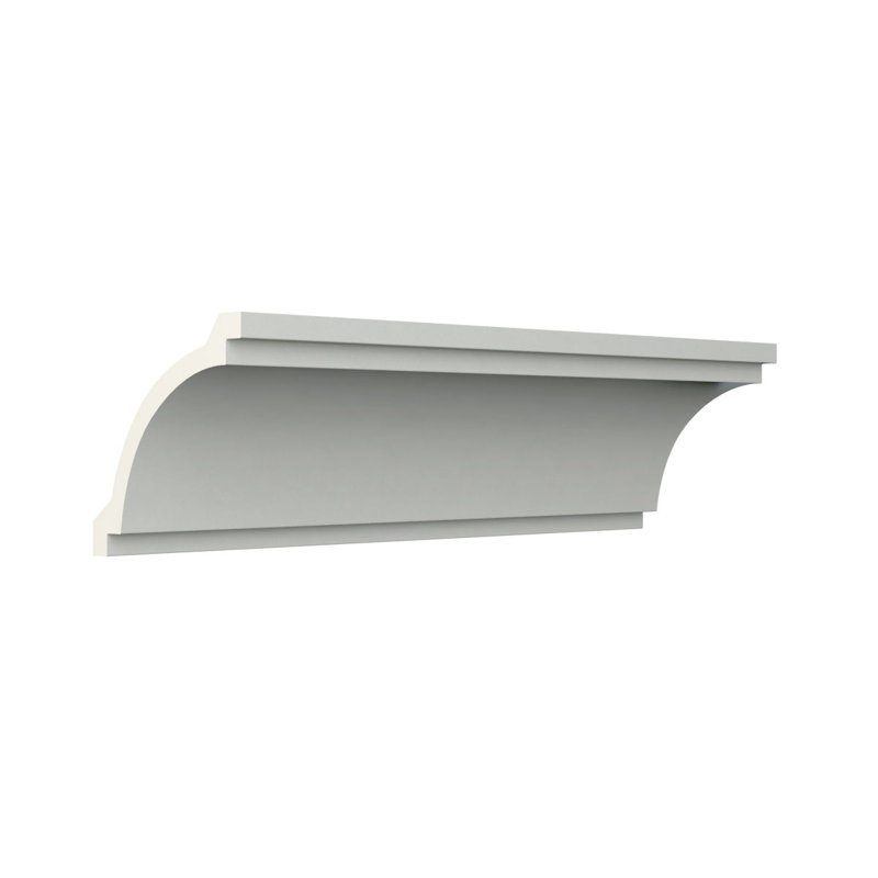 Endurathane Graham Crown Moulding, 6"H x 6"P x 8 3/8"F x 94 1/2"L, Factory Primed, 6" H x 94.5" W x 6" D
