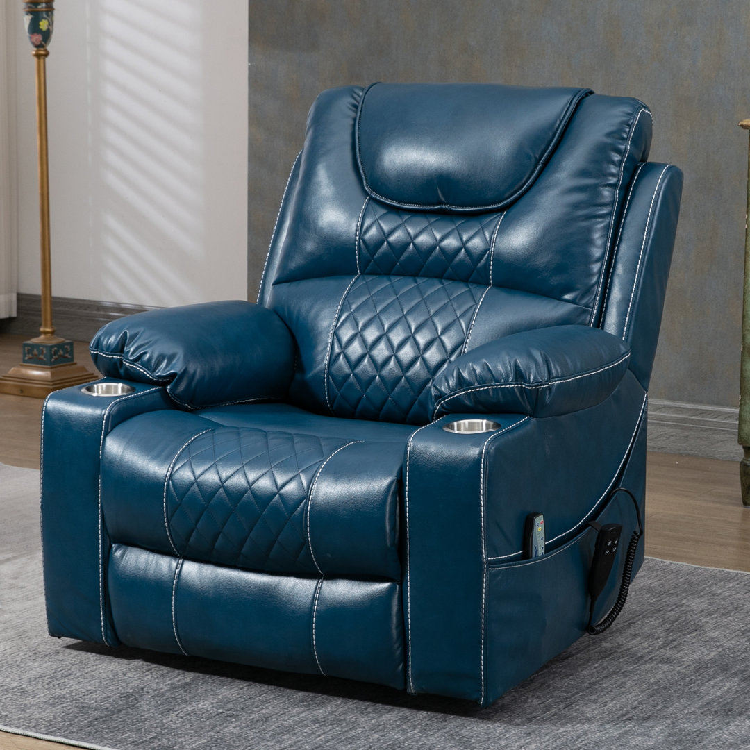 Nancilee 38'' Wide Vegan Leather Power Lift Assist Recliner Latitude Run® Body 