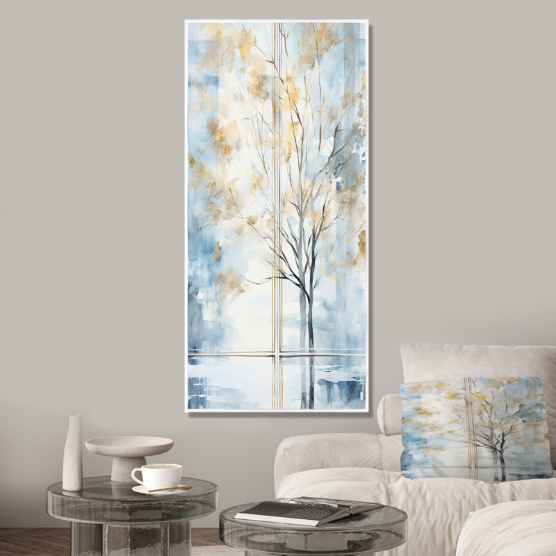 «White Forest Window View - Farmhouse Windows», art mural, Cadre flottant blanc, H 60 po x l 28 po x P 1,5 po
