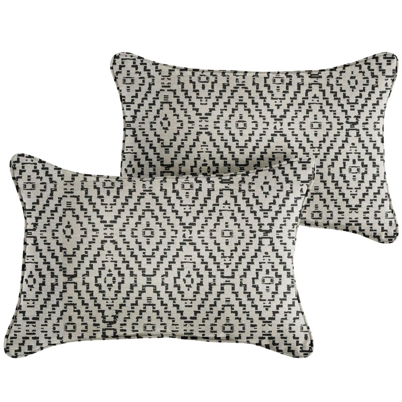 Housse et insert de coussin rectangulaire intérieur / extérieur New Sunbrella® 2023 Sunbrella®, 14 po x 24 po, Vert / os