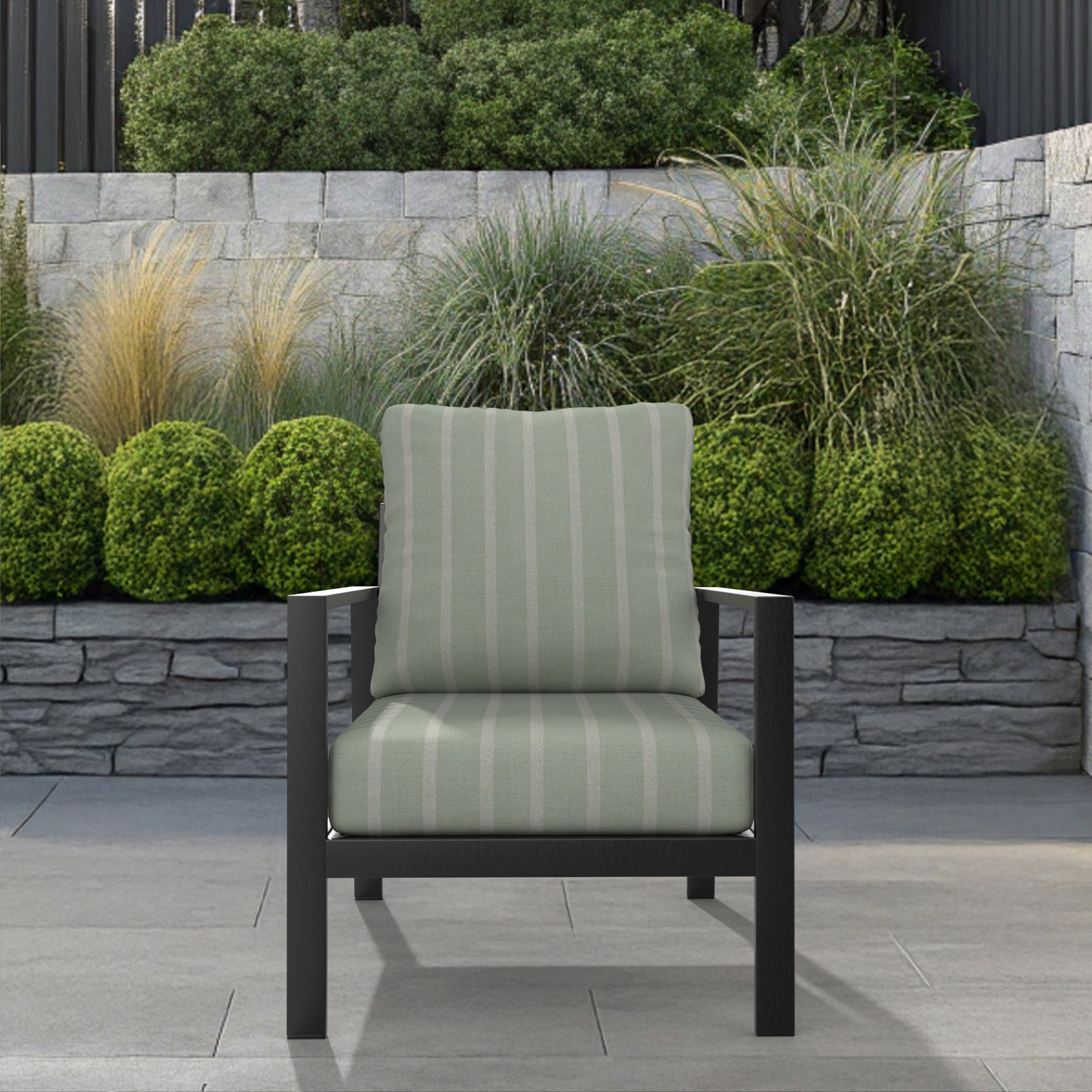 Amala 22" Sunbrella® Seat and Back Cushion, Sunbrella Unwind Rainwashed