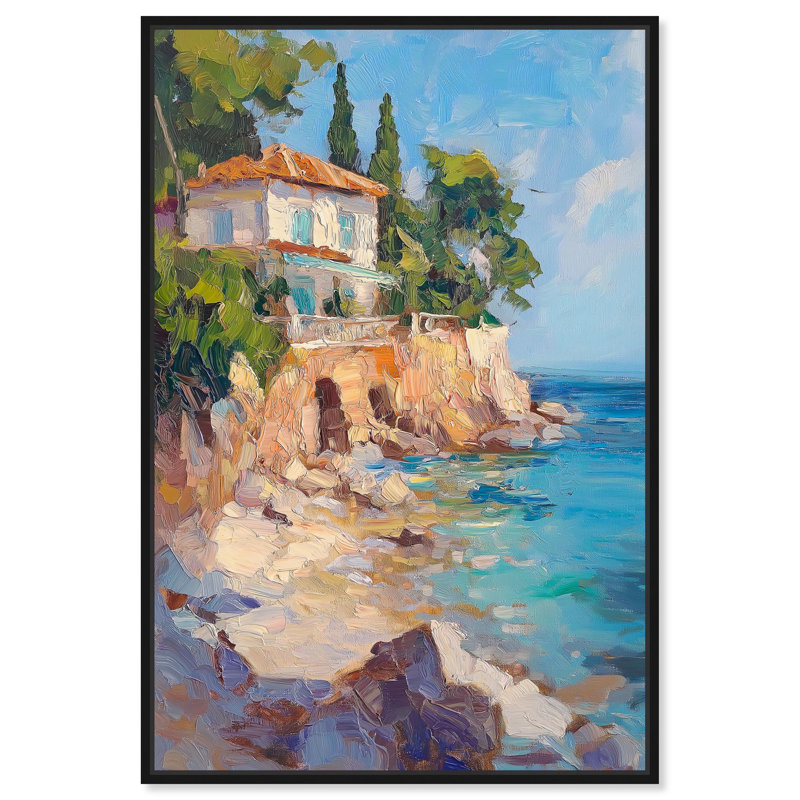 «Seaspray Sanctuary», toile Monet Coastal par Art Remedy, H 16 po x l 11 po, Reproduction encadrée sans passe-partout