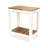 Cedarfield 2 Tier Wood Side Table, White and Brown Rustic Farmhouse Accent Table