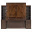 Grand lit escamotable avec bureau et rangement, lit mural en bois peu encombrant avec armoires et tiroirs, brun foncé-38921148