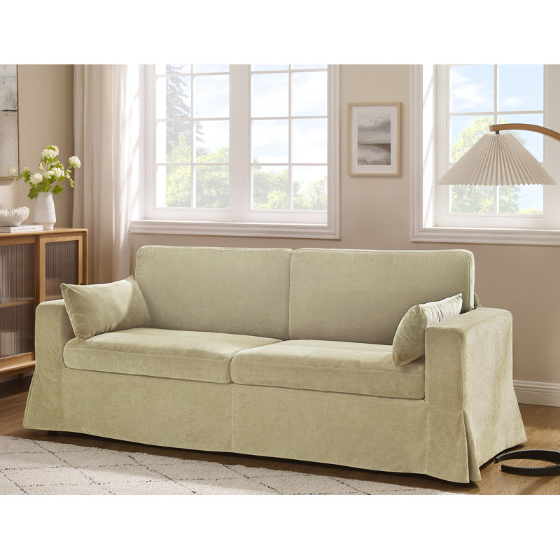 Brenda 213.1Cm Square Arms Sofa, Sand Rayon/Viscose