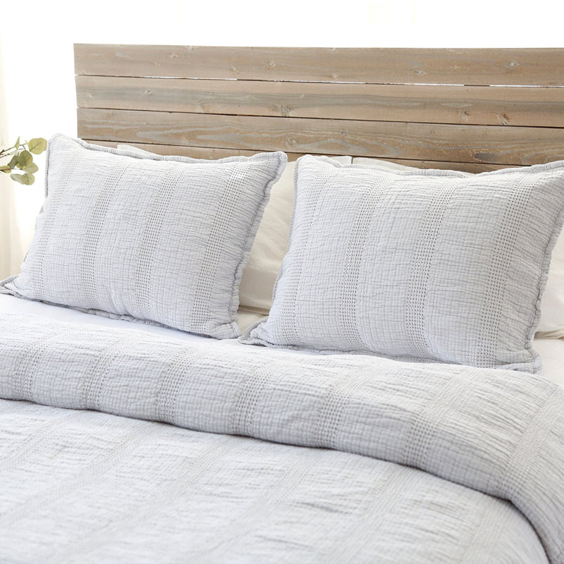 Couverture 100% coton Nantucket Matelasse, Simple, Gris