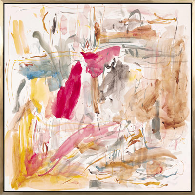 «Dash of Red», peinture sur toile à cadre flottant