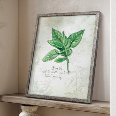 Fresh Basil Framed Print - Solid Wood