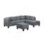 Canapé, chaise et repose-pieds 104,5 po, gris