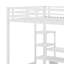 Lit mezzanine double en métal avec meuble télé, lit mezzanine en métal avec escalier et garde-robe-758743065