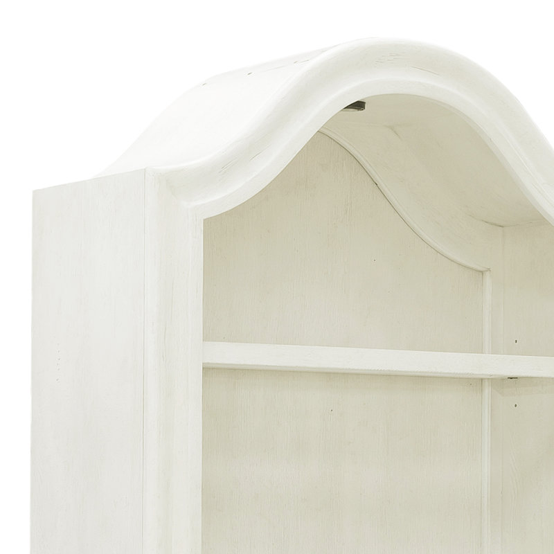 Chalky White Rubberwood Adjustable Bookcase with Puck Light