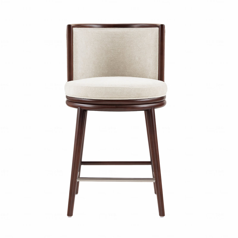 Tabouret de comptoir, 37.6" H x 20.9" W x 21.7" D, Crème, crème