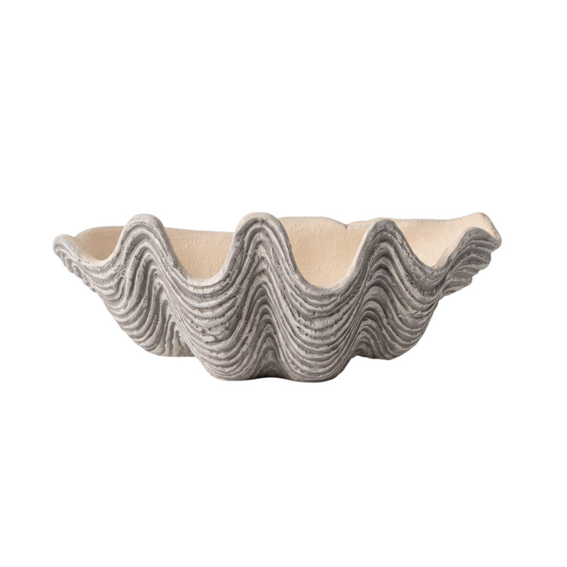 Bol décoratif en forme de coquillage, vide-poches en résine texturée pour table basse et coiffeuse, décoration intérieure style bord de mer
