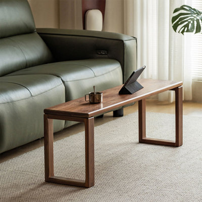Banc en bois massif brun noisette