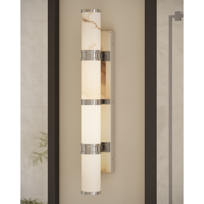 Grande applique murale Brenham, Naturel / nickel, 11, H 4,5 po x l 28,5 po x P 5 po