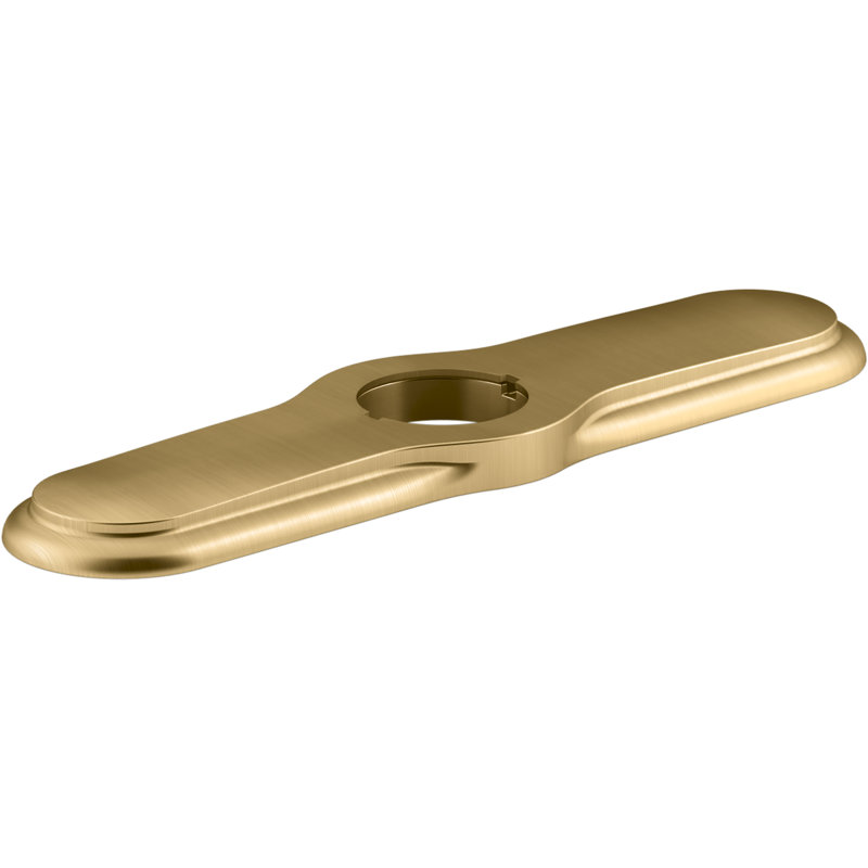 3-Hole Kitchen Faucet Escutcheon, Brushed Brass