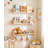 23" Solid Pine Nursery Floating Shelves Set of 3, Wood Wall-Mounted Book Shelf with Wooden Bead Front Rails-1960234146-1960234144