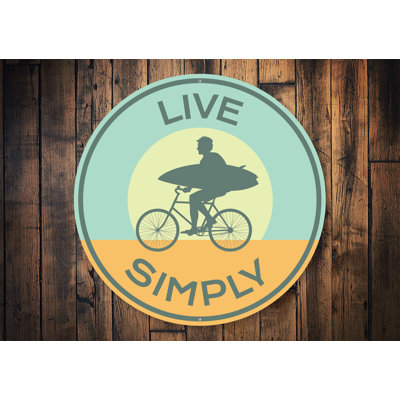 Panneau «Live Simply» en aluminium