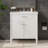 30 Inch Bathroom Vanity with Sink, Cabinet with Soft-Close Doors, Adjustable Shelf, Curved Design, Rubber Wood Legs, White-1503882544