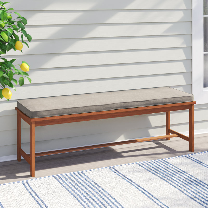 Doss Indoor/Outdoor Sunbrella Bench Cushion, 57" W  x 24" D, Cast Silver Sunbrella® Plainweave