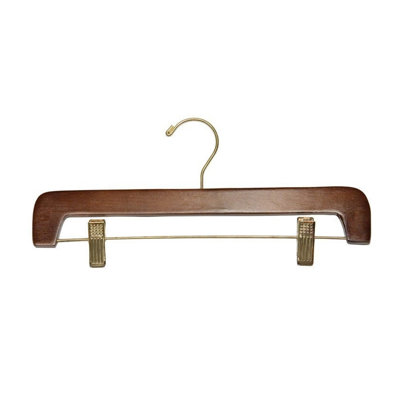 Cintres en bois pour jupes / pantalons - série noyer doré - finition noyer
