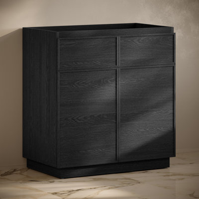 Armoire de salle de bain autoportante sans comptoir en chêne noir 36 po St. Tropez