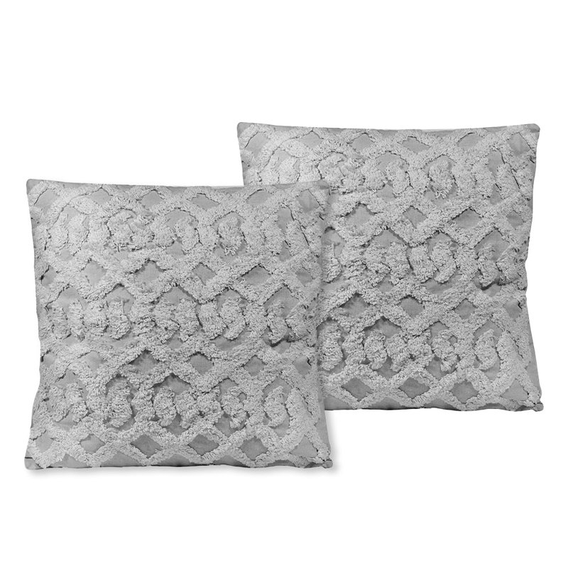  Coussin décoratif géométrique intérieur / extérieur en coton, Gris