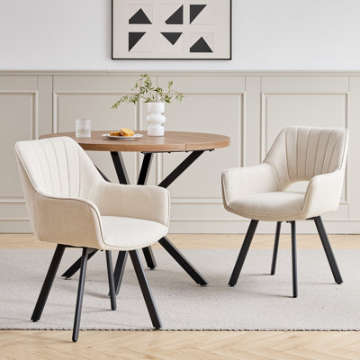 Linen Blend Upholstered Armchair