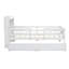 Lit plateforme simple en bois avec éclairage à DEL intégré, tête de lit multifonctionnelle, garde-corps et 2 tiroirs, blanc